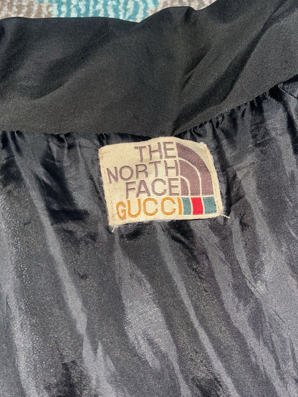 The North Face Brown Monogram Puffer Jacket with Black Yoke - Picture 3 of 6